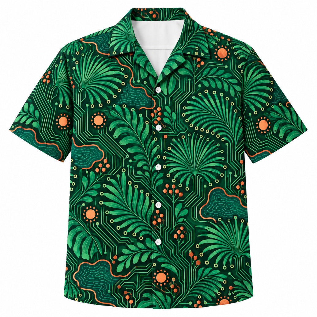 Palm Trace Circuit Canopy Hawaiian Shirt