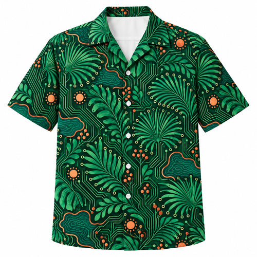 Palm Trace Circuit Canopy Hawaiian Shirt