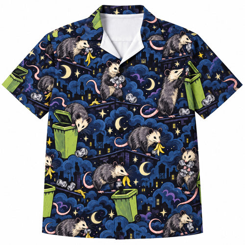 Midnight Possum Cleanup Crew Hawaiian Shirt