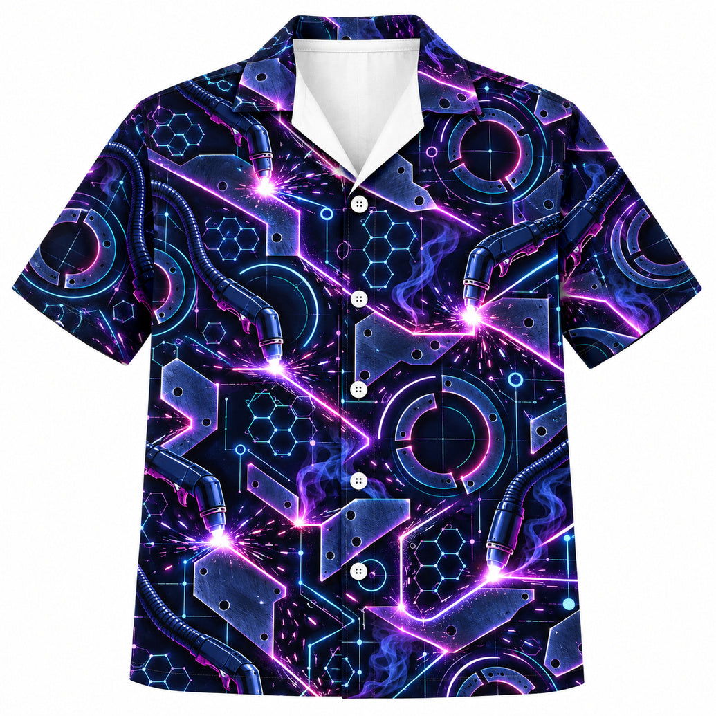 Neon Plasma Circuitline Hawaiian Shirt
