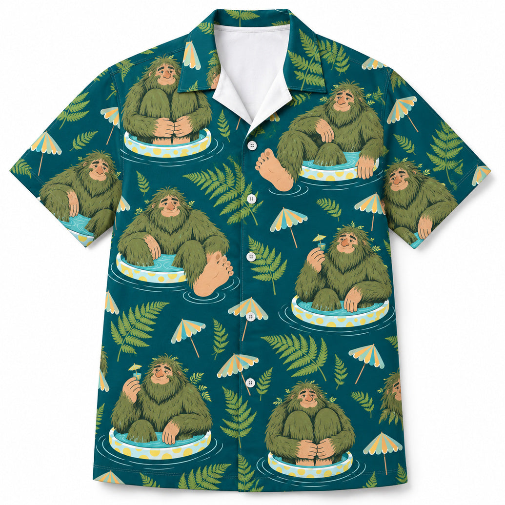 Bigfoot's Tiny Pool Party Hawaiian Shirt