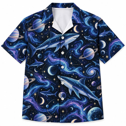Starlight Shark Orbit Hawaiian Shirt