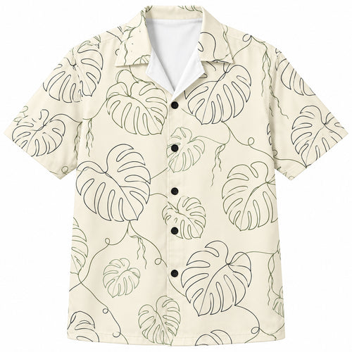 Monstera Threadwork Hawaiian Shirt