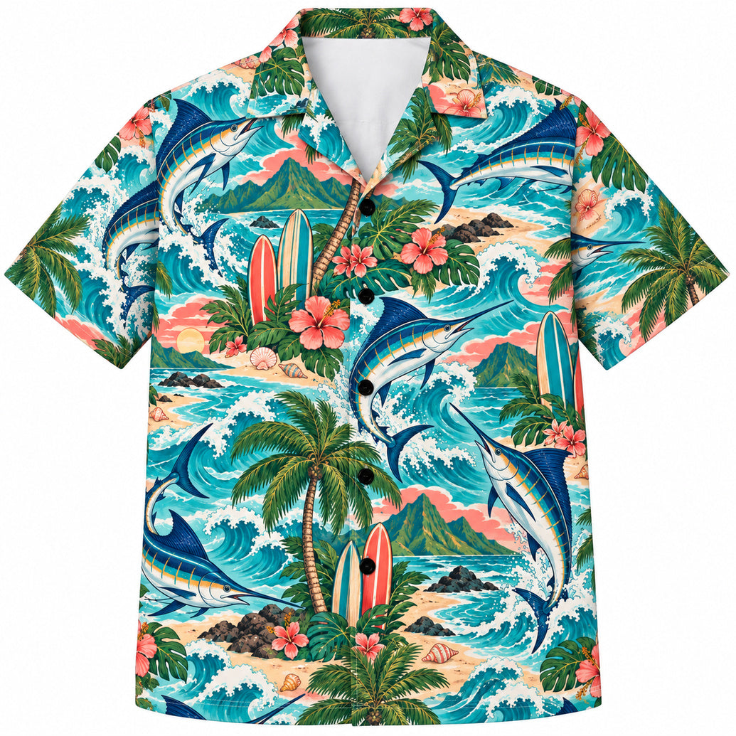 Marlin Boardwalk Tropics Hawaiian Shirt