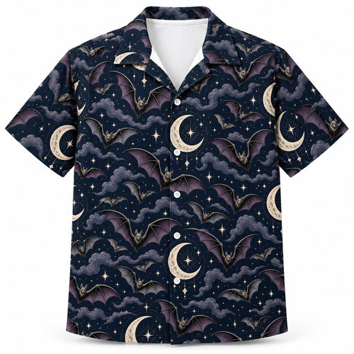 Crescent Bat Nocturne Hawaiian Shirt