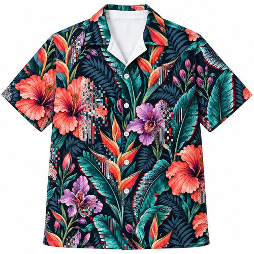 Static Bloom Frequency Hawaiian Shirt