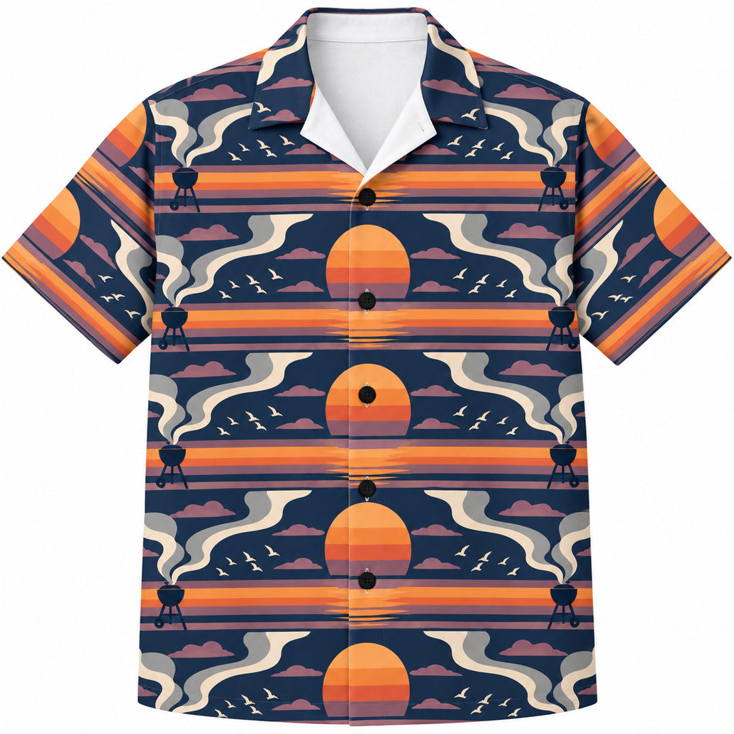 Twilight Smoke Horizon Hawaiian Shirt