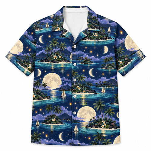 Moonlit Atoll Lanterns Hawaiian Shirt