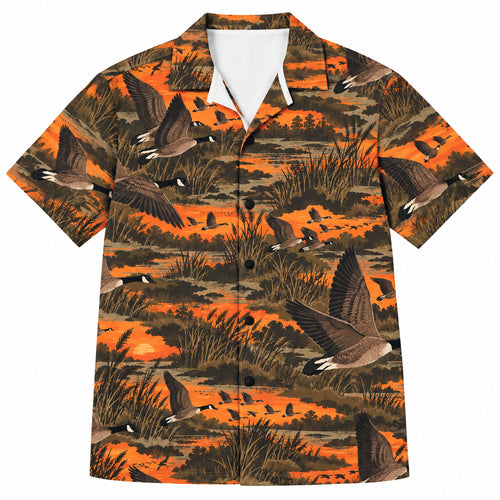 Amber Sky Canada Goose Marsh Hawaiian Shirt