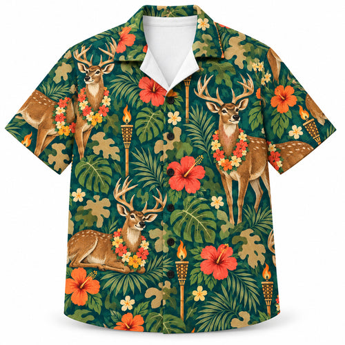 Tiki Trail Buck Luau Hawaiian Shirt