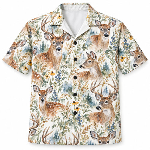 Meadowwash Whitetail Portraits Hawaiian Shirt