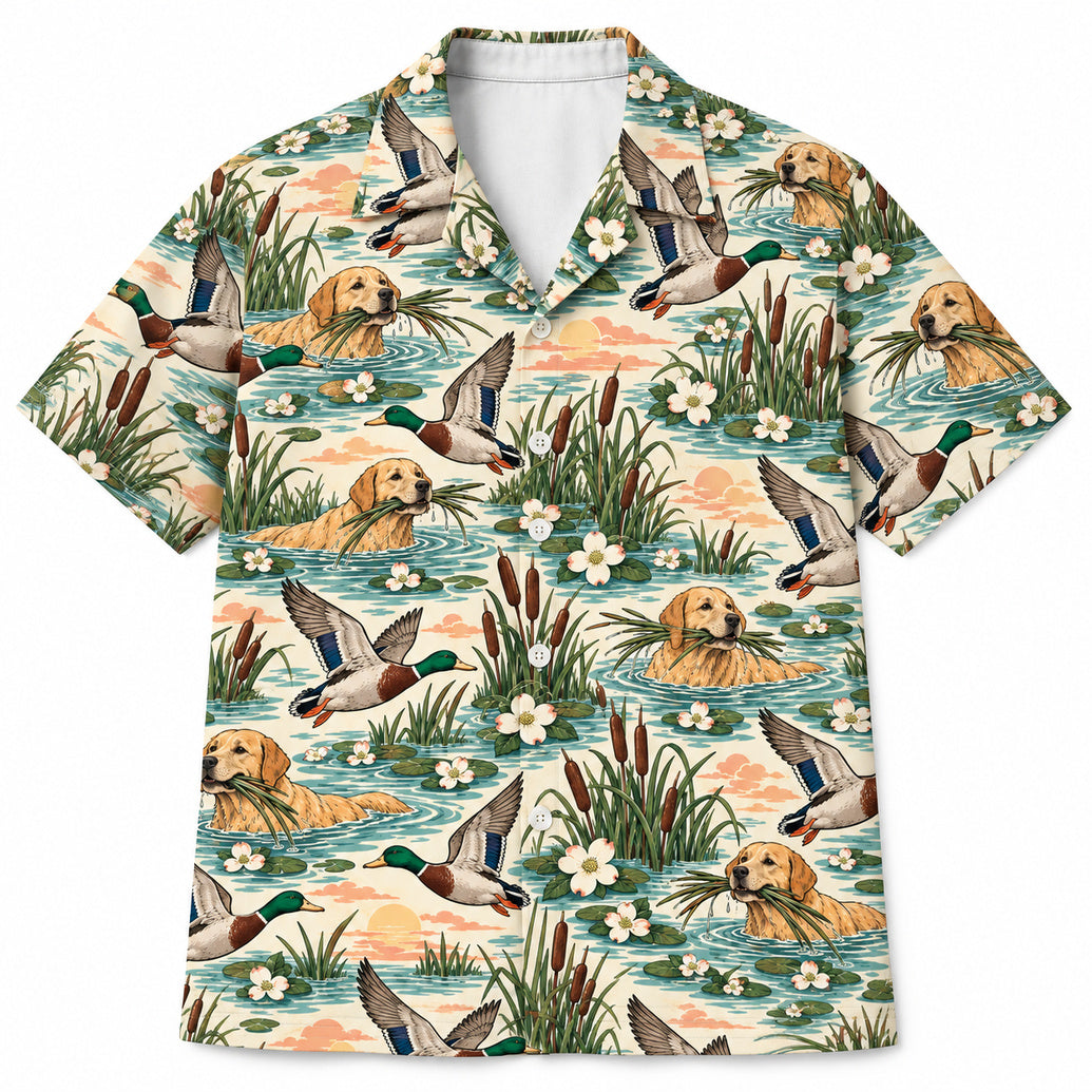 Marshside Retriever & Mallard Hawaiian Shirt