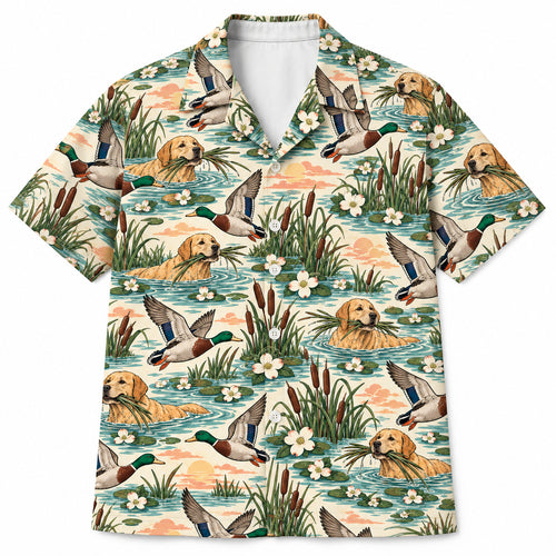 Marshside Retriever & Mallard Hawaiian Shirt