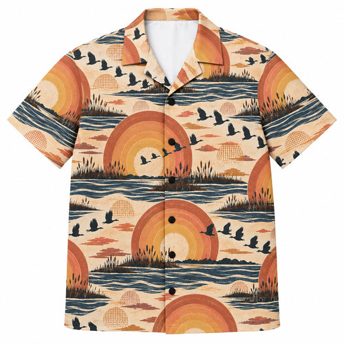 Sunset Flyway Silhouettes Hawaïshirt
