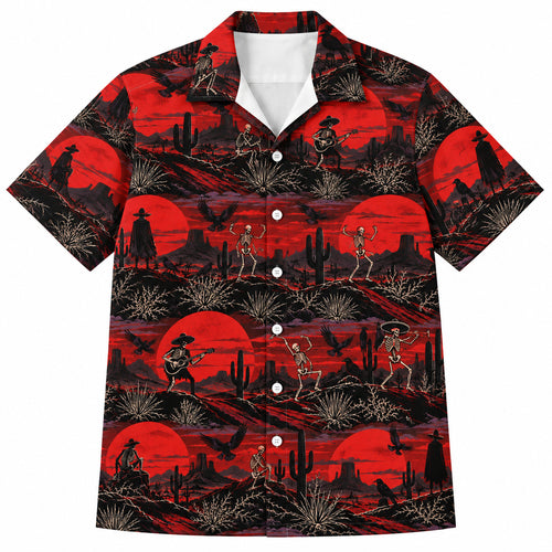 Crimson Sundown Bones Hawaïshirt