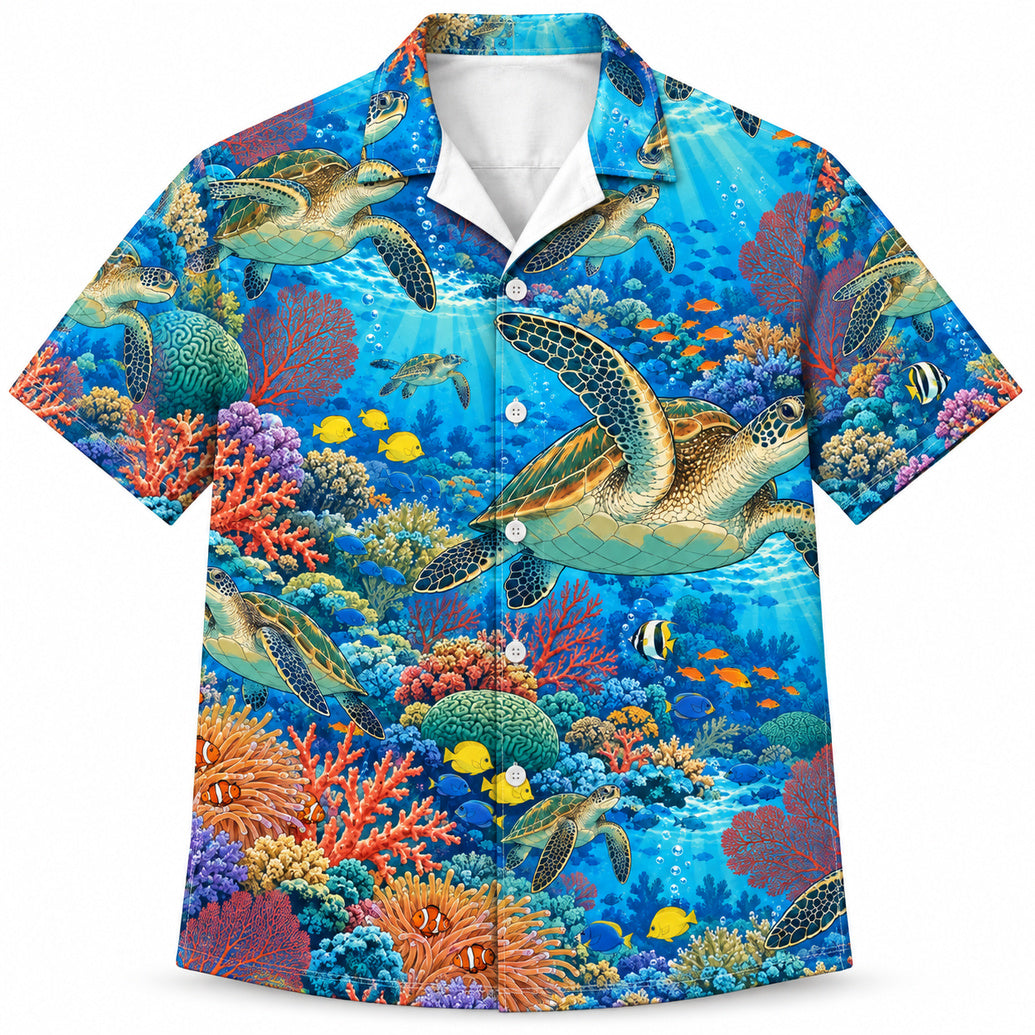 Reef Garden Zeeschildpadden Hawaïshirt