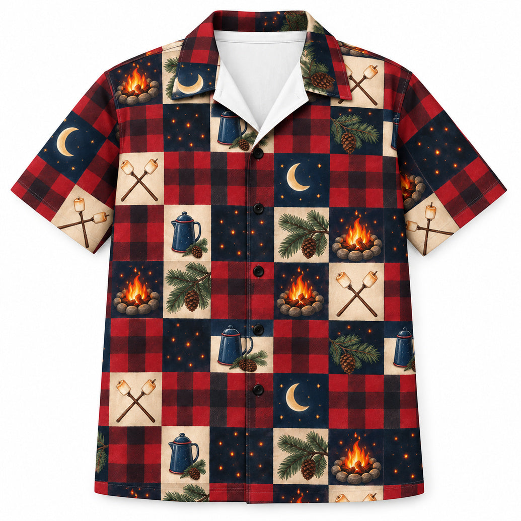 Marshmallow Plaid Camp Social Hawaïshirt