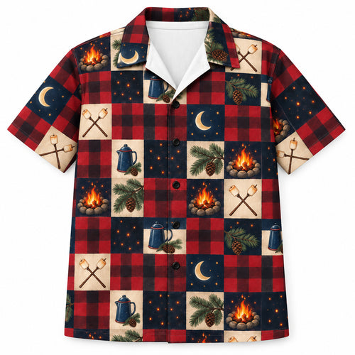 Marshmallow Plaid Camp Social Hawaïshirt