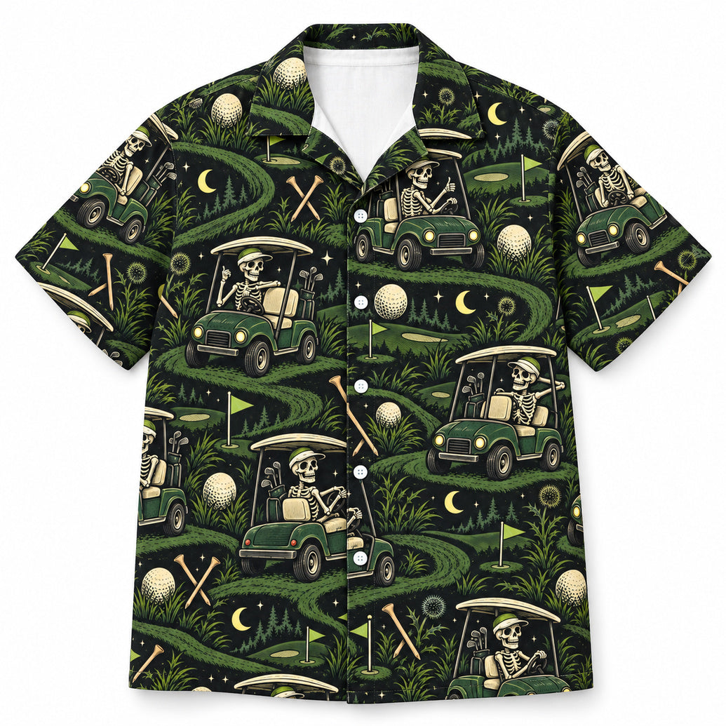 Midnight Skull Cart Caper Hawaiihemd