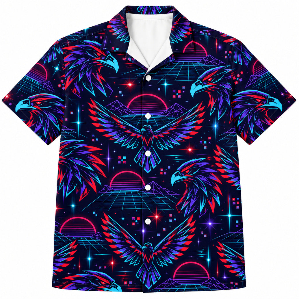 Neon Eagle Vector Grid Hawaïshirt