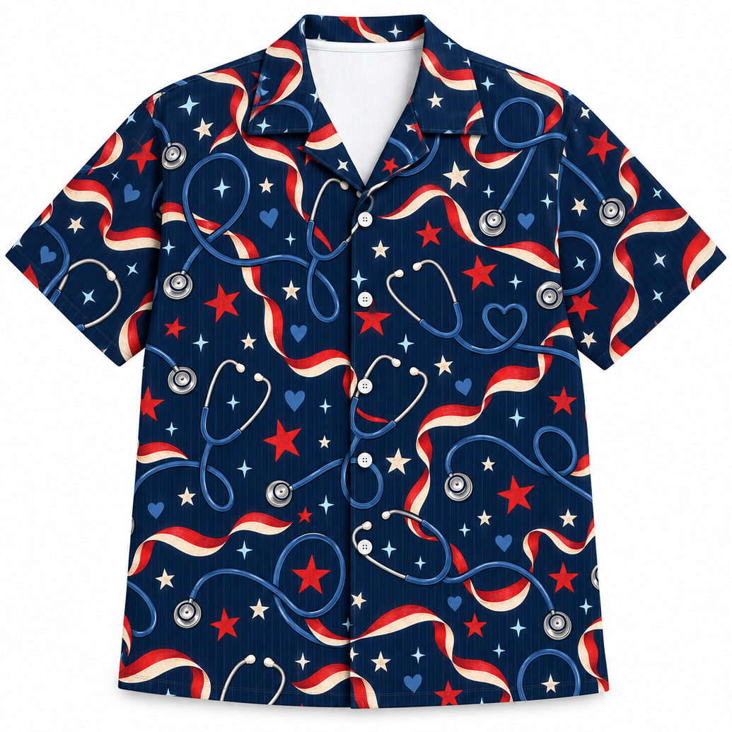 Hawaiihemd „Stars & Stethoscope Service“