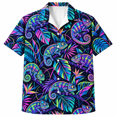 Electric Canopy Chameleons Hawaïshirt