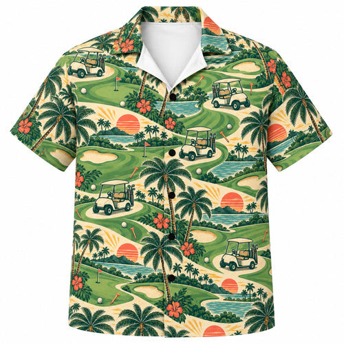 Sunset Cart Palm Fairway Hawaiihemd