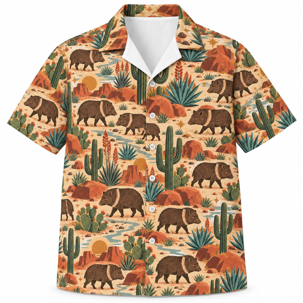 Sonoran Javelina Sundial Hawaiian Shirt