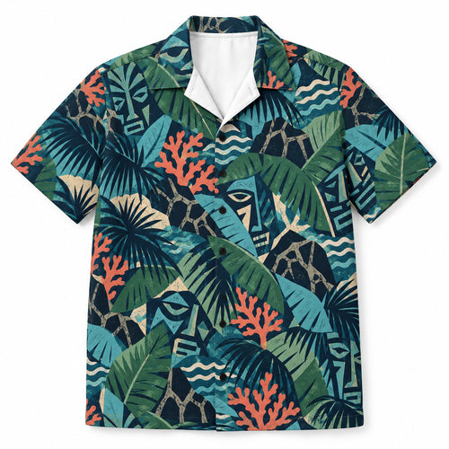 Tiki Shadowleaf Camo Hawaiian Shirt