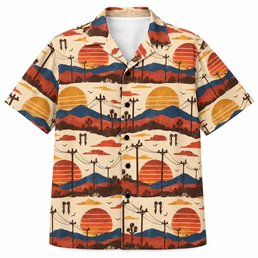 Golden Hour Line Crew Hawaïshirt