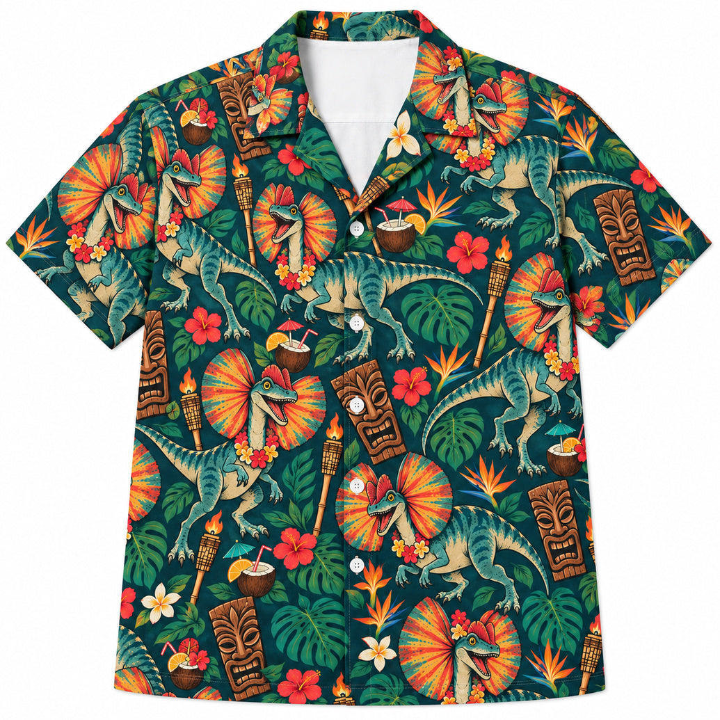 Hawaiihemd „Frilled Dino Tiki Social“