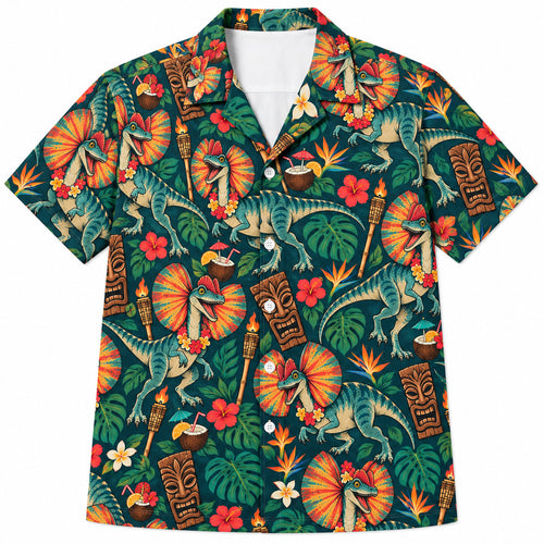 Hawaiihemd „Frilled Dino Tiki Social“