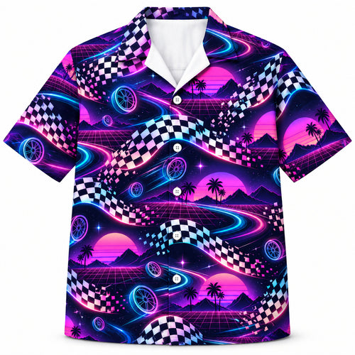 Neon Checkered Afterglow Hawaiihemd