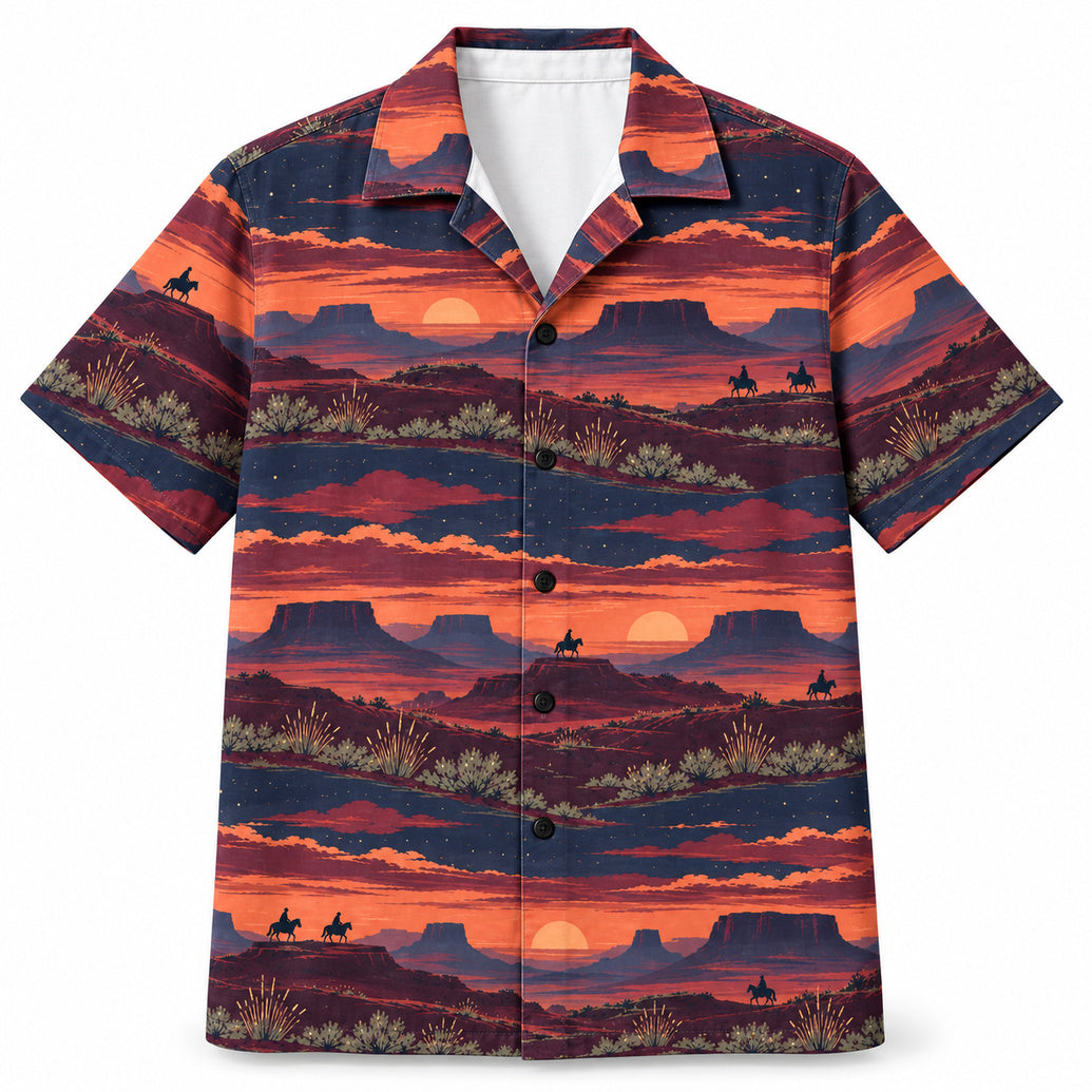 Prairie Dusk Riderscape-Hawaiihemd