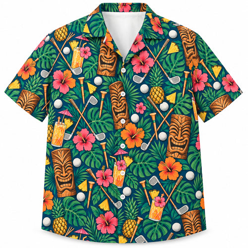 Tiki Tee Time Toast Hawaiihemd