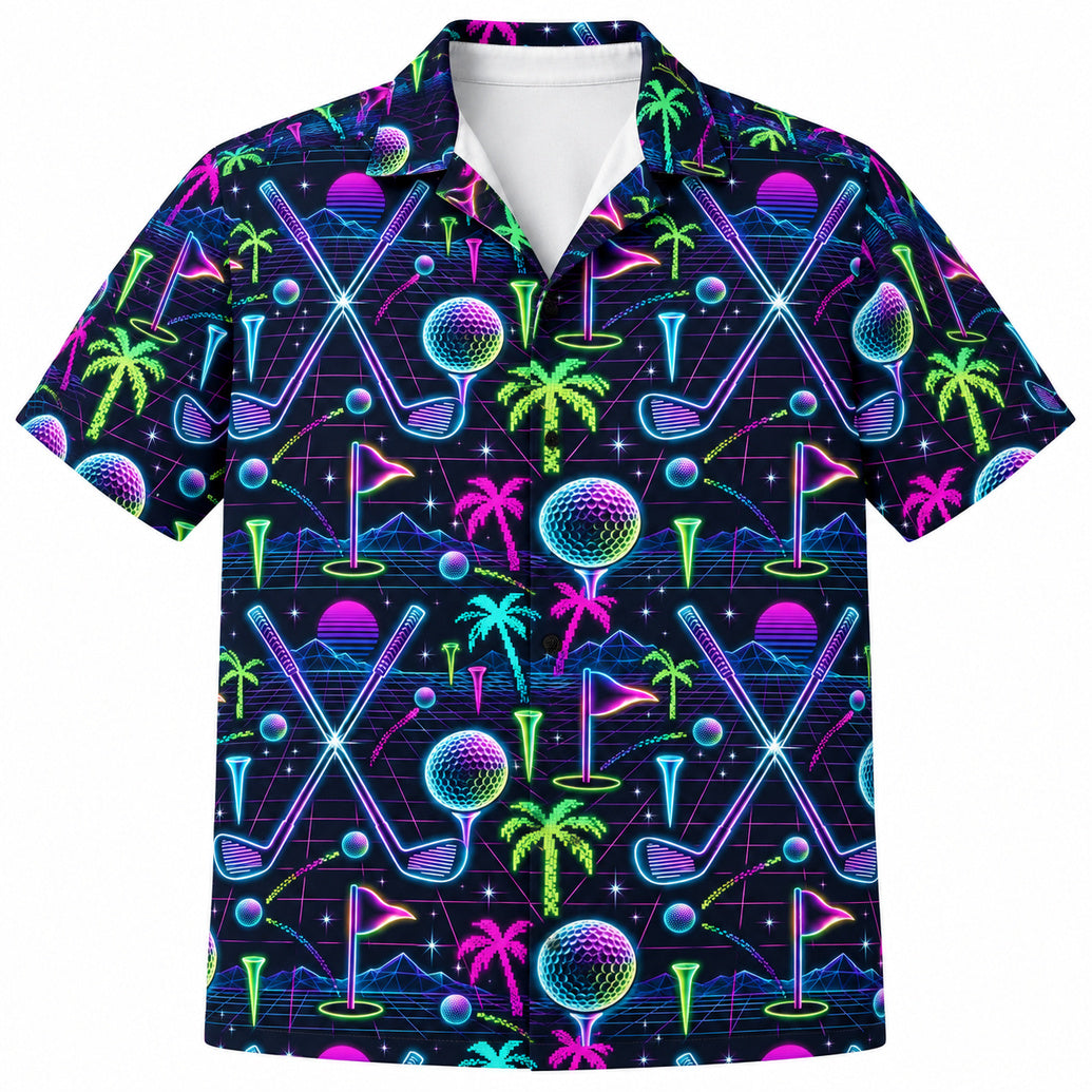 Night Grid Golf Signal Hawaiihemd