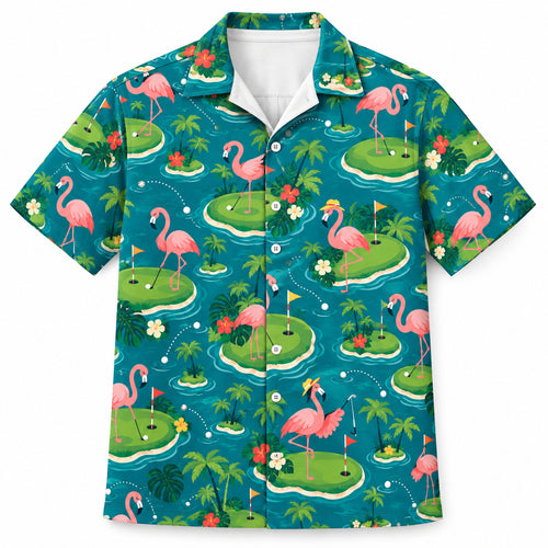 Flamingo Flagstick Follies Hawaïshirt