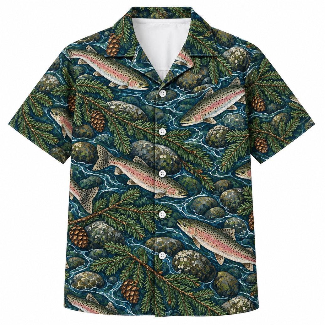 Rainbow Trout Pinefall Hawaiihemd