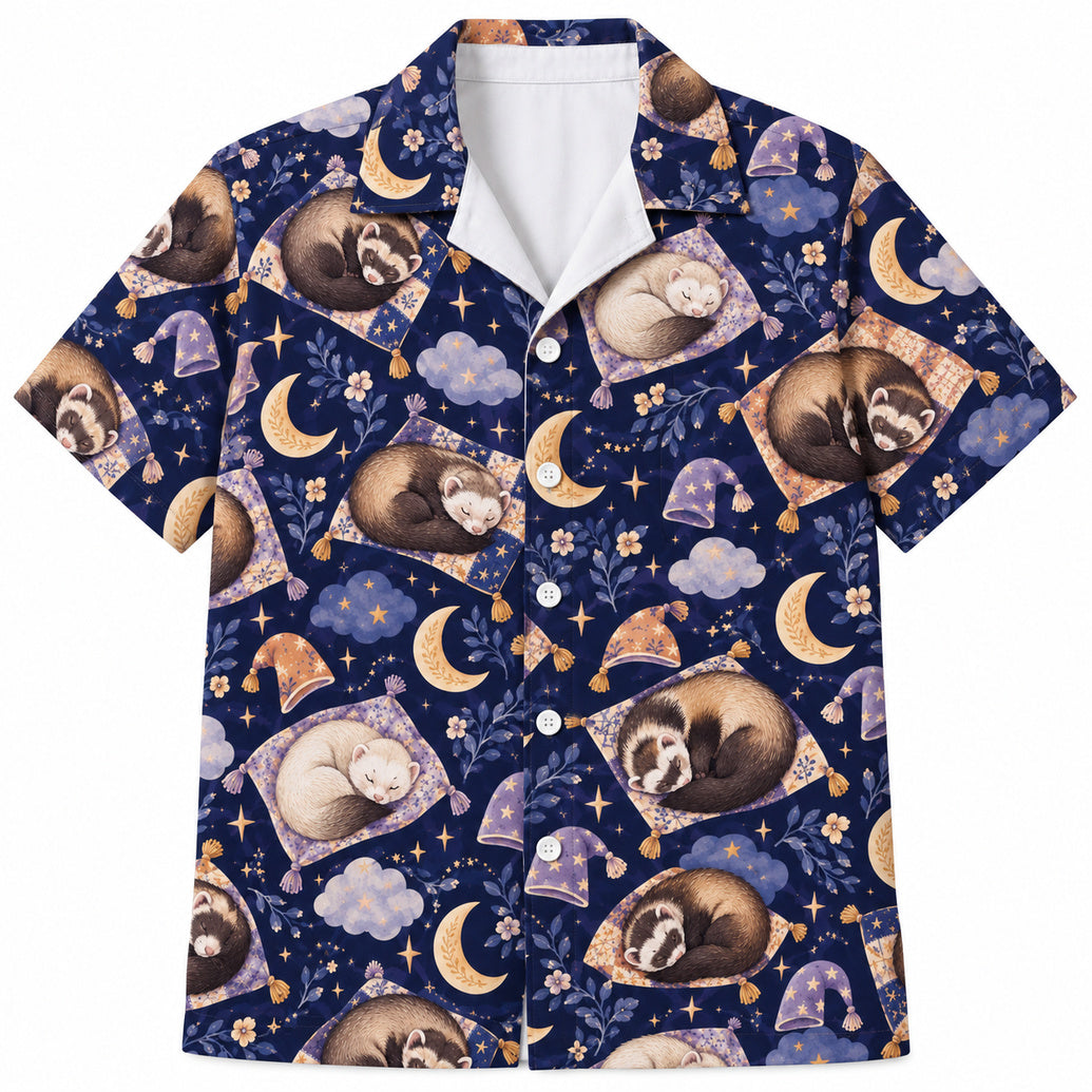Moonlit Ferret Slumber Club Hawaiihemd