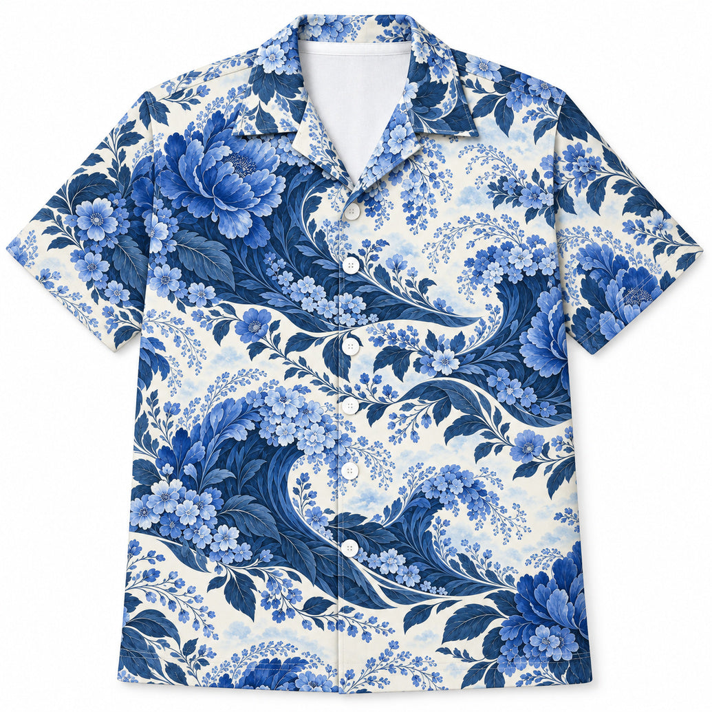 Cobalt Blossom Breakers Hawaïshirt