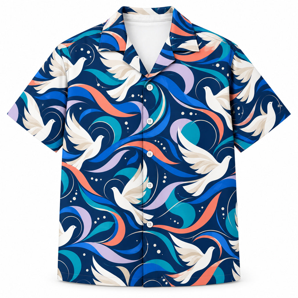 Windborne Dove Abstraction Hawaii-overhemd