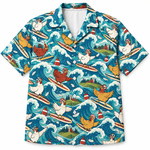 Surfing Hen Breakers Hawaiihemd