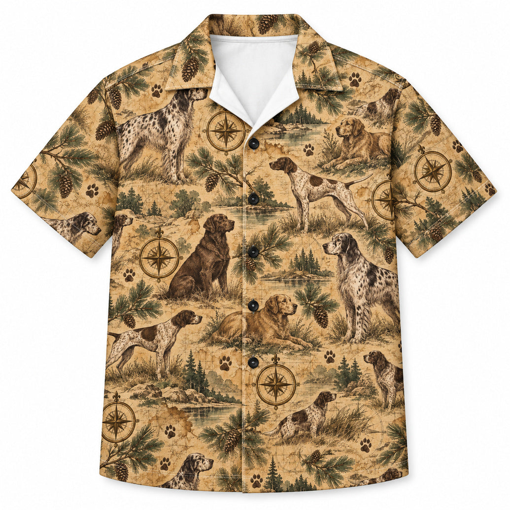 Setter & Sepia Field Ledger Hawaiian Shirt