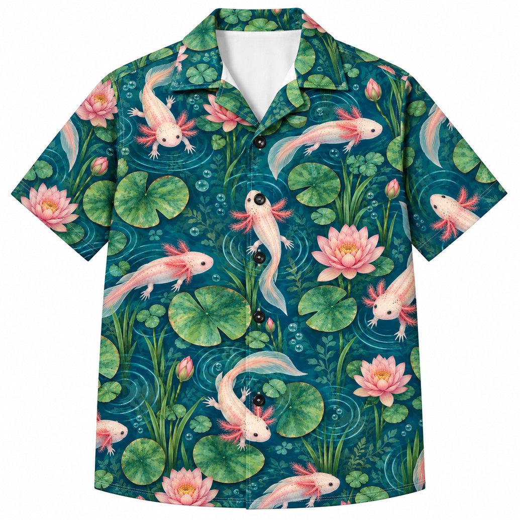 Lotus Lagoon Axolotls Hawaïshirt
