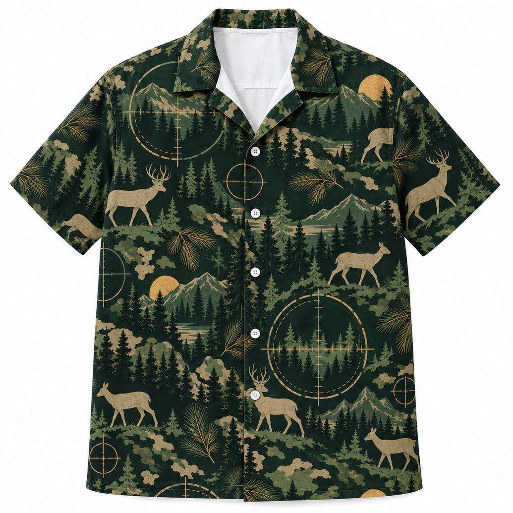 Deer Sightline Woodland Hawaiihemd