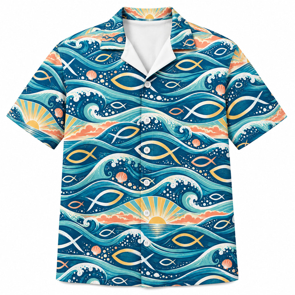 Sunlit Ichthys Tides Hawaïshirt