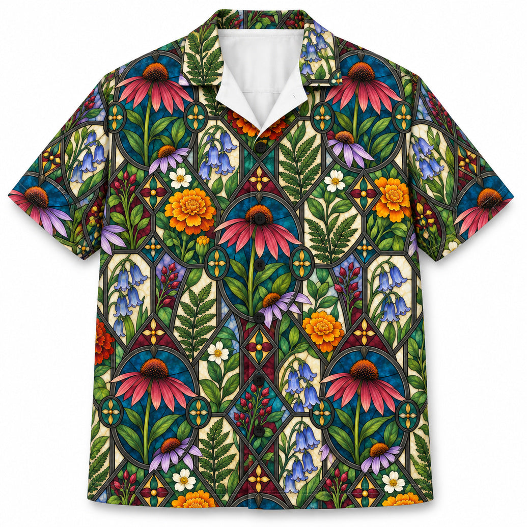 Hawaiihemd Wildflower Lattice Light