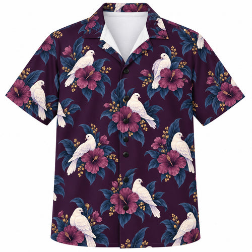 Hawaiihemd „Midnight Dove Garden“