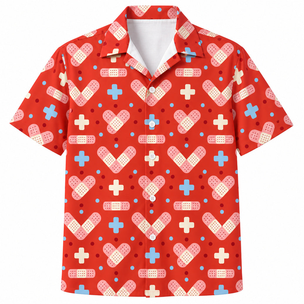 Patchwork Heart Signals Hawaiihemd