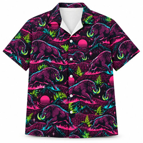 Neon Rootline Boar Run Hawaiian Shirt
